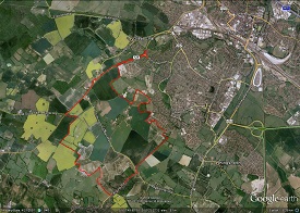 Aerial Image of Chilmington Green, Ashford Land Survey Extents