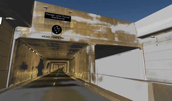 Hanger Lane Gyratory Underpass Model with Laser Scan Overlay